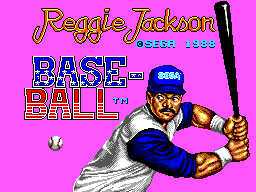 Reggie Jackson Baseball title screen for Sega Master System